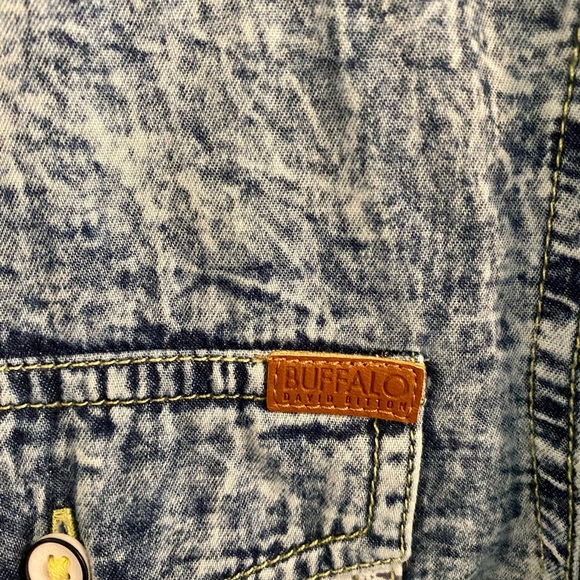 Buffalo David Bitton Simon blue denim short sleeve button down - Picture 3 of 5
